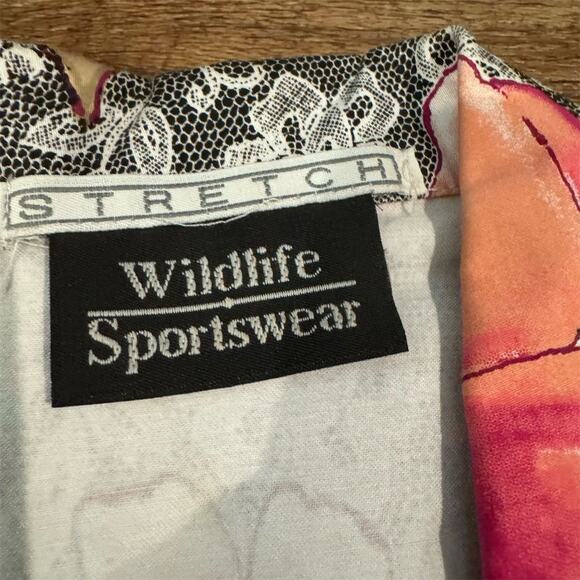 Wildlife Sportswear XL Floral Hibiscus Sleeveless Vest Blouse Eccentric Grandma - Picture 3 of 6